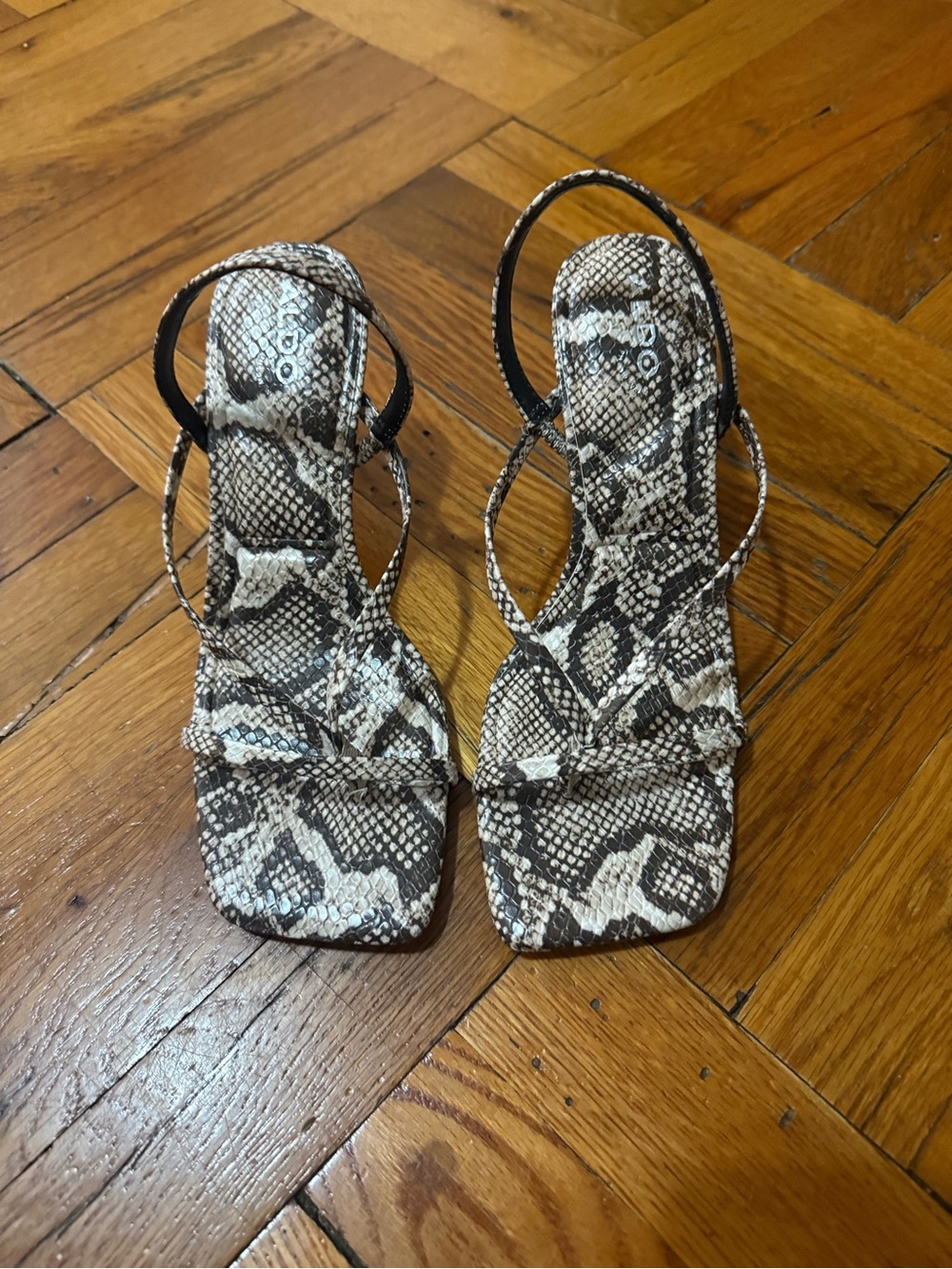 Snake-Print Sandal Heels